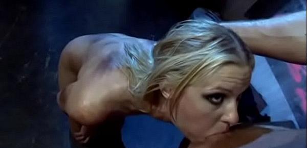  Blonde chick Hannah Harper in room sweetly blows hot cock and fucks it